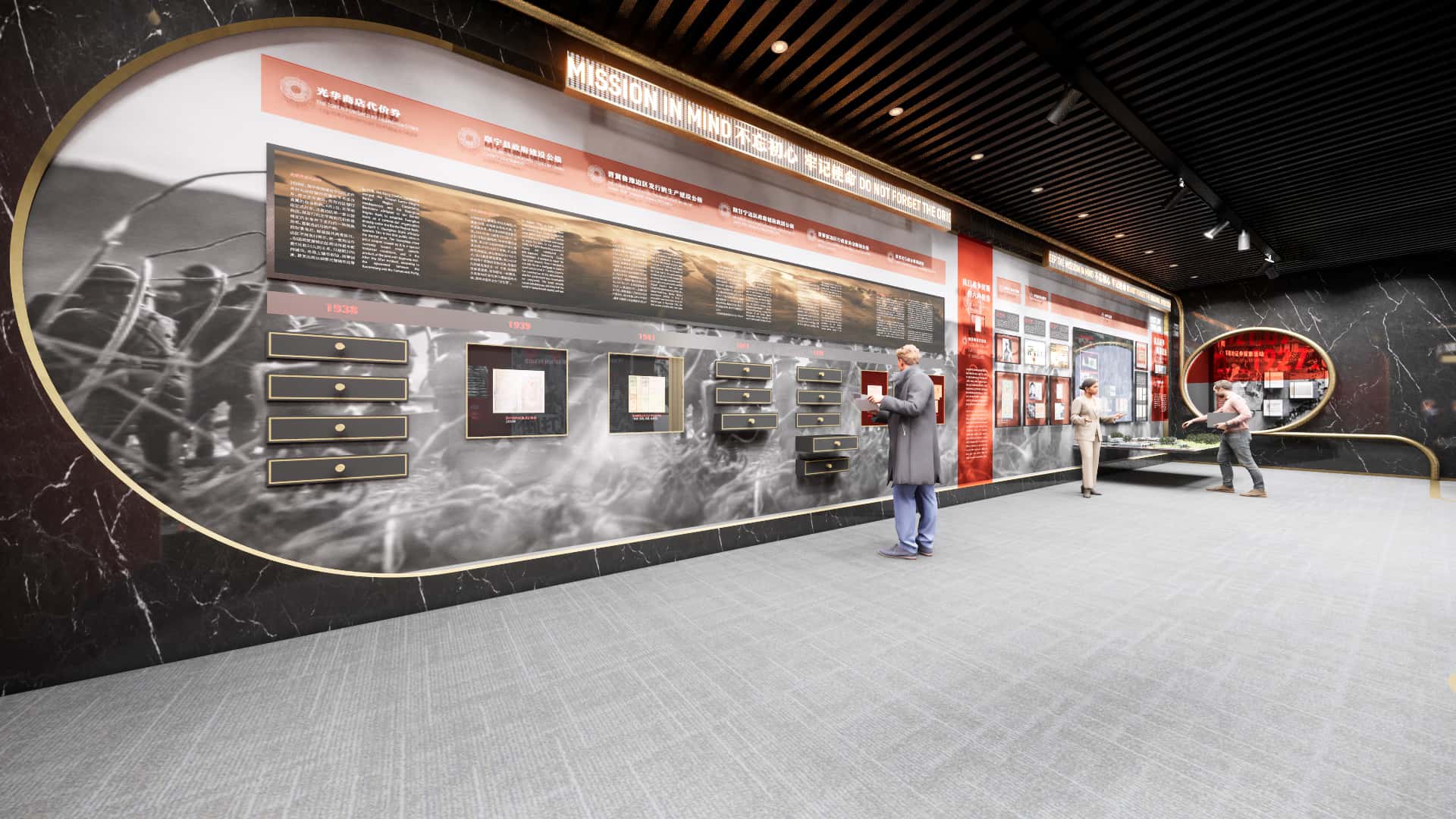 The exhibition area uses drawer style display cabinets to create a sense of mystery，guiding visitors to interact and spontaneously understand the relevant exhibition content through corresponding stories.